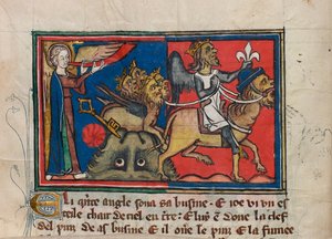 When the fifth angel blew his trumpet... Miniature from: Apocalypse of Saint John