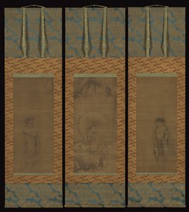 White-Robed Guanyin with Hanshan and Shide, 14th century