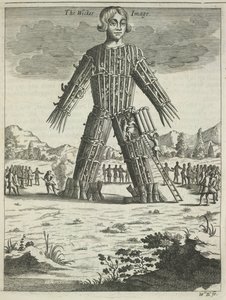 Wicker man from Britannia Antiqua Illustrata by Aylett Sammes, 1676
