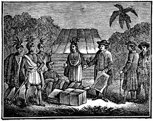 William Penn with Native Americans by Unbekannt
