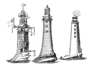 Winstanley, Smeaton and Rudyerd Lighthouses by Unbekannt
