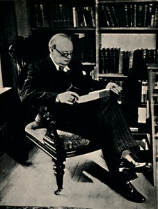 Winston Spencer Churchill in His Library by Unbekannt