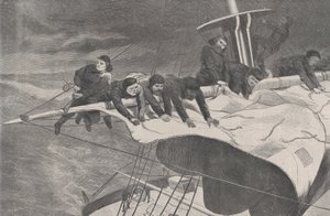 Winter at Sea - Taking in Sail off the Coast Harper