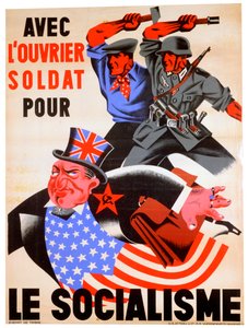 With the Workman and Soldier for Socialism, Belgian pro-Nazi propaganda poster, c1941-1944