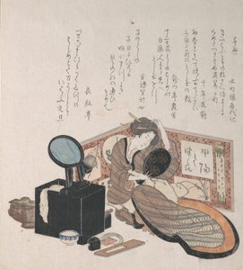 Woman Arranging Her Hair, 19th Century by Unbekannt