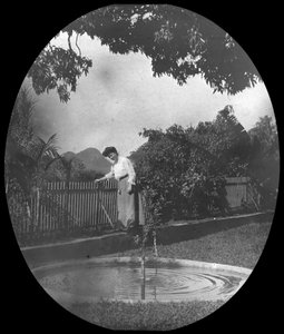 Woman by a Pond in a Garden, Rio de Janeiro, Brazil