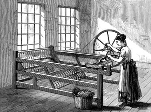 Woman Using a Spinning Jenny, c. 1880