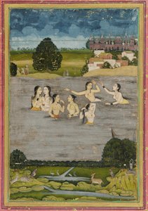 Women bathing in a lake, 18th century