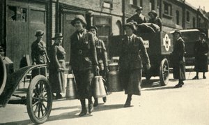 Women Reservists Delivering Milk to a Hospital, First World War