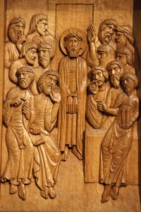 Wooden Sculpture Depicting Jesus Christ Tied, Paris, France