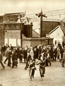 Workers Leaving...After Construction of Cunarder 534 was Suspended, December 1931