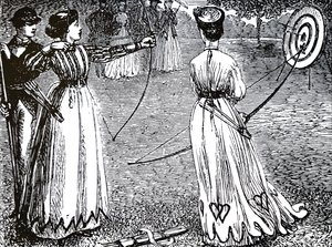 Young Ladies Practising Their Archery Skills