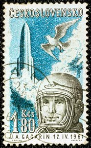 Yuri Gagarin, Soviet Russian cosmonaut by Unbekannt