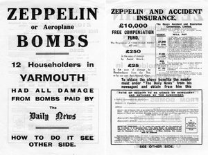 Zeppelin and accident insurance advertisement by Unbekannt