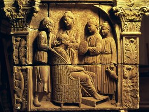 Bas relief of a hairdresser, Roman, c.2nd century