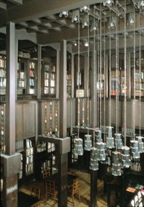 Interior of Glasgow School of Art, library, Scotland, UK
