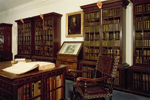 Interior view of Pepys Library, Magdalene College, Cambridge