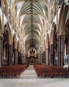 Lincoln Cathedral, 1185-1311, View of the nave, built 1215-55, Lincolnshire, UK by Unbekannt Unbekannt