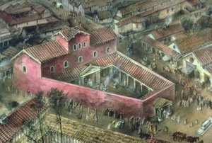 Reconstruction of the 2nd Century Triangular temple at Verulamium by Unbekannt Unbekannt