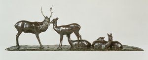 Stag and Deer with Fawns by Rembrandt Bugatti by Unbekannt Unbekannt