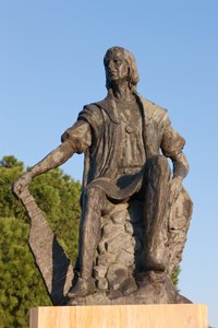 Statue of Christopher Columbus at La Rabida Monastery, Huelva Province, Andalusia, southern Spain by Unbekannt Unbekannt