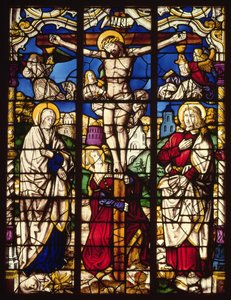 The Crucifixion, stained glass window, probably from Abbey of Altenberg, near Cologne, perhaps designed by the Painter known as the Master of the Holy Kindred, c.1500 by Unbekannt Unbekannt