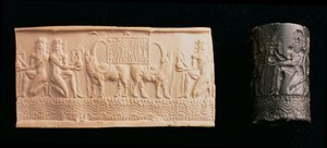 Cylinder seal of Shar-kali-sharri, King of Akkad, Mesopotamia, c.2340-2100 BC by Unbekannt