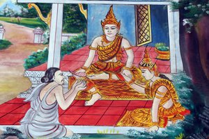 Wat Inpeng Buddhist Temple: The Jataka Tales are Narratives About the Previous Lives of the Buddha, Vientiane, Laos