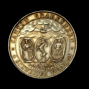 4 Swiss Francs, Swiss Coin by Unbekannter Künstler