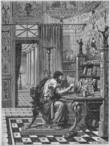 A Roman in His Library, c.1880 (engraving)