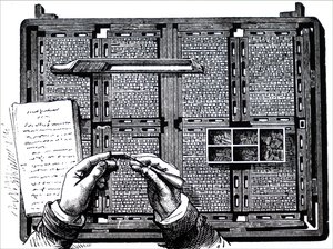A Compositor Making Corrections at Gallery Proof Stage