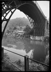 A general view of the Iron Bridge, Iron Bridge, Ironbridge, The Gorge, Telford and Wrekin, UK, c.1955-82