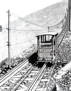 A Side Elevation of the Car on the Vesuvius Funicular Railway by Unbekannt