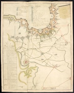 A tinted plan of the siege works. Journal of the siege of Bergen op Zoom, by the French, in 1747; preceded by an account of the state of the French artillery at that time.