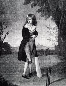 A young cricketer by Unbekannt