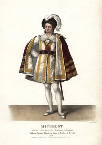 Actor Pierre Marie Nicolas Michelot as the Comte Almaviva in Le Barbier de Seville by Pierre Beaumarchais, Theatre Français by Unbekannter Künstler