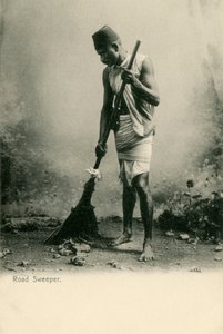 An Indian road sweeper