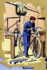 An adjuster. Illustrated alphabet. Imageries reunited in Jarville-Nancy, beginning of the 20th century.