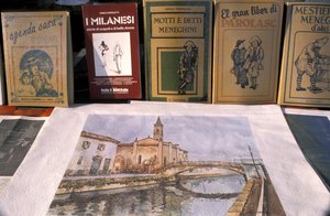 Antique trade market, Naviglio Grande, Milan, Lombardy, Italy