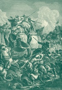 Anwaruddin Muhammed Khan at the Battle of Ambur by Unbekannter Künstler