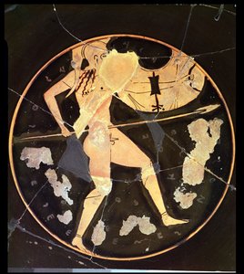 Athenian red-figure kylix depicting a Greek warrior, Greek (c.500 BC) by Unbekannt
