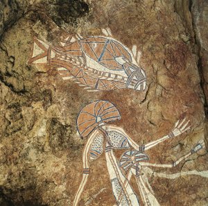Australia, Northern Territory, Arnhem Land, Kakadu National Park, Nourlangie Rock, Aboriginal Rock Paintings