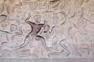 Bas reliefs on the eastern gallery of Angkor Wat, Cambodia by Unbekannter Künstler