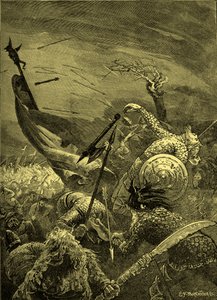 Battle of Hastings - death of Harold II (engraving) by Unbekannter Künstler