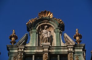 Belgium, Brussels, Grand Place, architectural detail