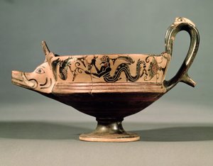 Boeotian Black-Figure Kyathos from the Boeotian Dancers Group, c.575-550 BC