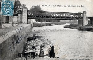 Brittany, Ille et Vilaine, Redon: the railway bridge - Postcard dated 1904