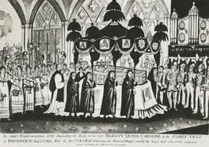 Burial of the body of Queen Caroline in the family vault at Brunswick Cathedral