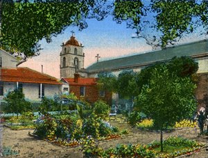 California: Mission San Buena Ventura and Garden