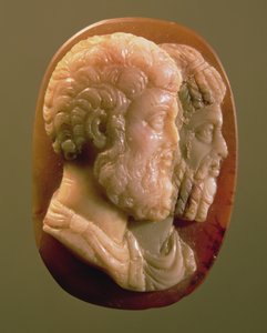 Cameo Depicting Marcus Aurelius (121-180) and Lucius Verus (130-169) Roman by Unbekannt